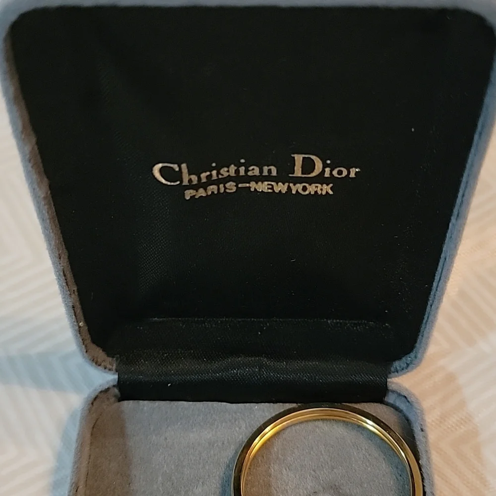Vintage Christian Dior Gold & Silver Tone Metal Keychain Bag Purse Charm